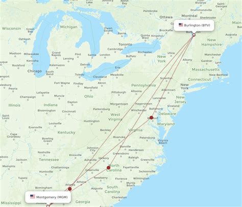 Flights From Montgomery To Burlington Mgm To Btv Flight Routes