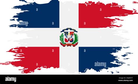 Bandera De República Dominicana Grunge Imagen De Color De Pincel Vector Imagen Vector De Stock