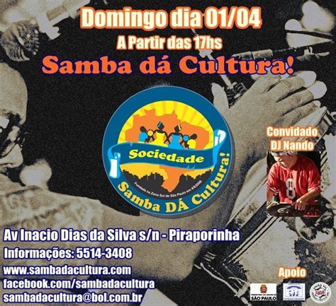 Casa De Cultura De M Boi Mirim Domingo Dia De Abril Tem Samba D