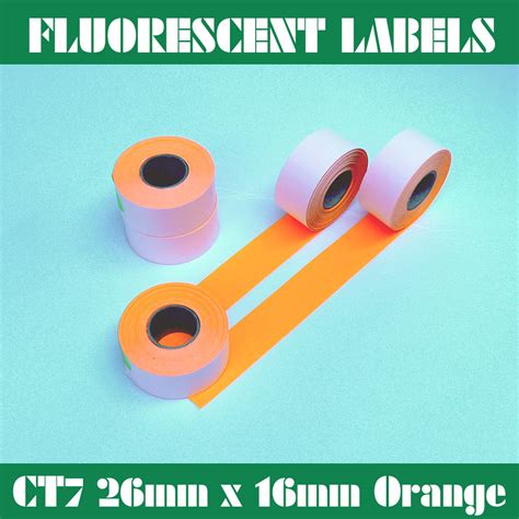 CT7 26 x 16mm Fluorescent Plain Labels | Manufactured by Danro