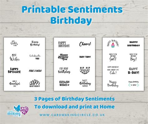 Printable Sentiments