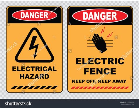 Set Danger High Voltage Signs Danger Stock Vector (Royalty Free ...