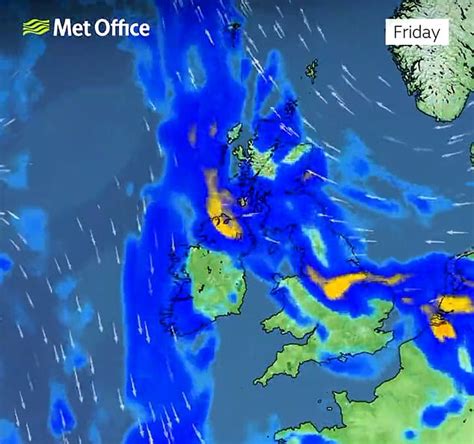 Brace For Storm Babet Map Shows Path Of Heavy Rain And Strong Winds Set To Hit Britain On