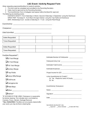 Fillable Online LSC Event Activity Request Form Fax Email Print