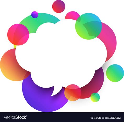 White Speech Cloud Background With Colour Bubbles Vector Image