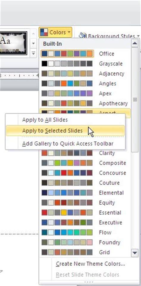 Applying Theme Colors And Theme Fonts In Powerpoint 2010 Powerpoint