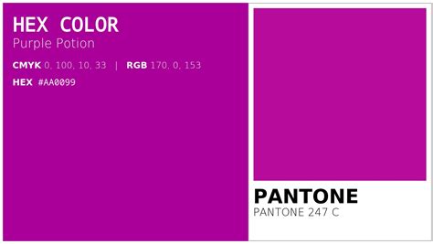 Hex Aa0099 To Pms Code Pantone 247 C Conversion Chart Pms Solid Coated