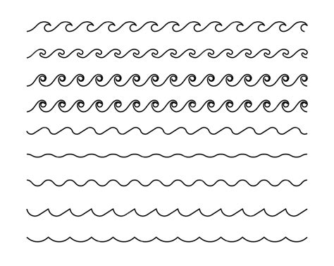 Premium Vector | Seamless wave pattern set Water waves