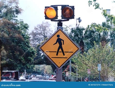 Crosswalk Signal Stock Image Image Of Town Billboard 261527275