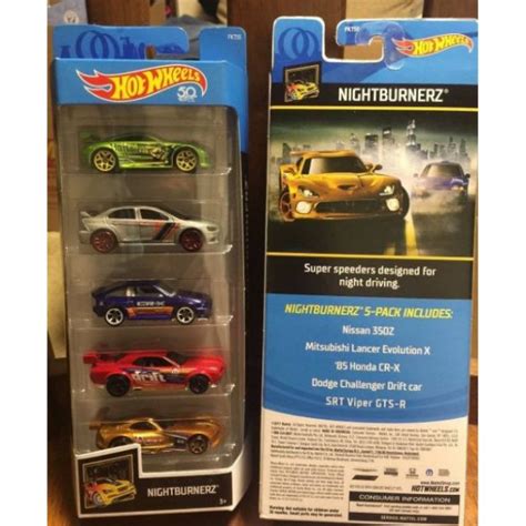 Hot Wheels Pack Nightburnerz Mitsubishi Lancer Evo Nissan Z Honda CRX BeeCost