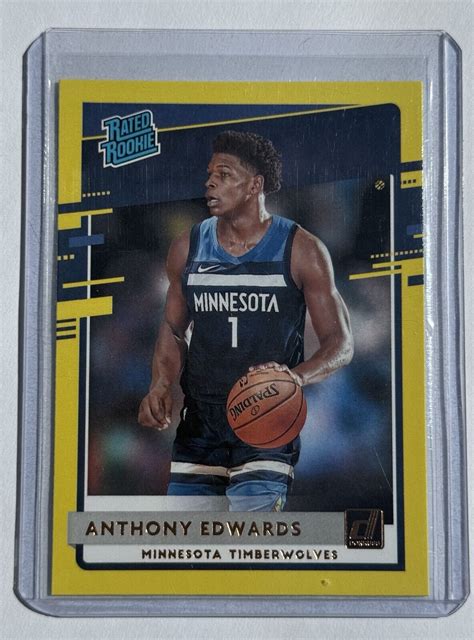 Panini Donruss Anthony Edwards Rookie Rated Rookies Yellow Flood