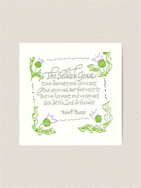 "The Selkirk Grace" Art Print by PwettyThings | Redbubble