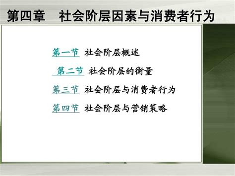 第四章 社会阶层因素与消费者行为word文档在线阅读与下载无忧文档