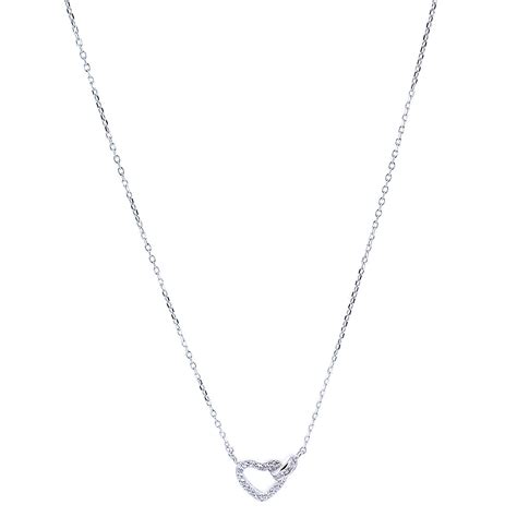 Collar De Corazón De Plata Con Circonia Plata 925 Plarte