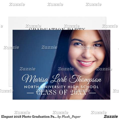 Elegant Script 2024 Custom Photo Graduation Party Invitation Zazzle Graduation Party