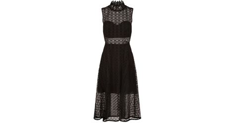 Sandro Lace Midi Dress In Black Lyst Canada