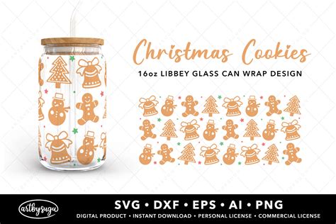 Christmas Cookie Libbey Can Wrap Svg Graphic By Artbysugu Creative