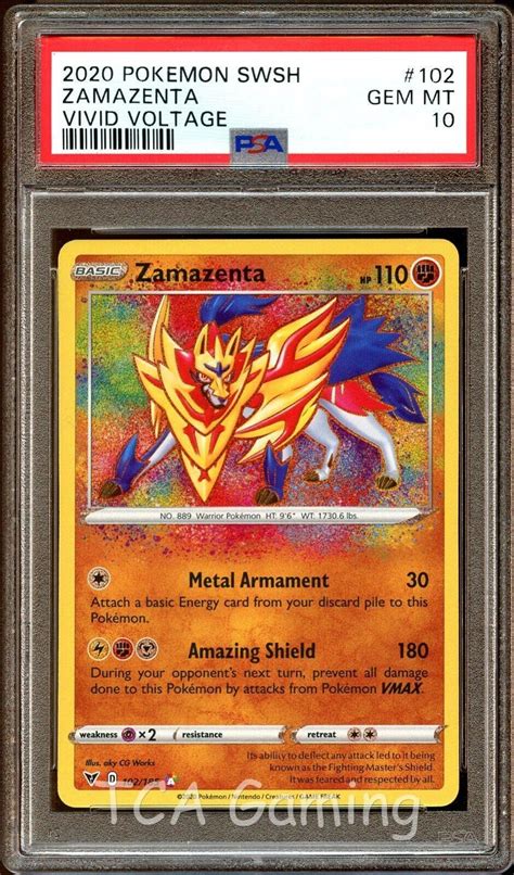 Psa Gem Mint Zamazenta Amazing Rare Holo Vivid Voltage