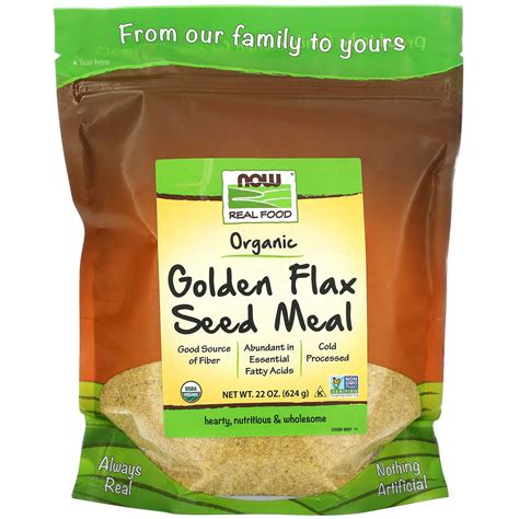 Now Foods Real Food Organic Golden Flax Seed Meal Oz G Iherb