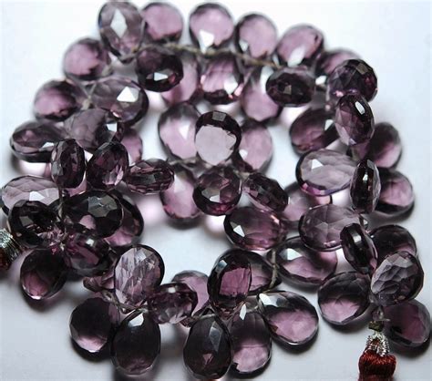 Inch Strand Kunzite Hydro Quartz Side Drilled Faceted Pear Size