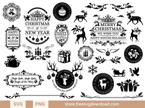 Merry Christmas and Ornaments SVG Bundle (FSD-M8) - Store Free SVG Download