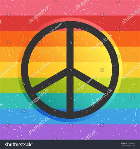 Peace Symbol On Rainbow Grunge Background Vector De Stock Libre De