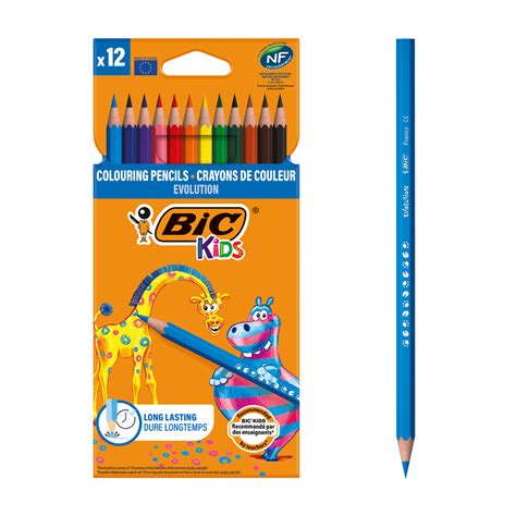 BIC KIDS ÉVOLUTION 12 ÉTUIS DE 12 CRAYONS COULEURS ASSORTIS K016641