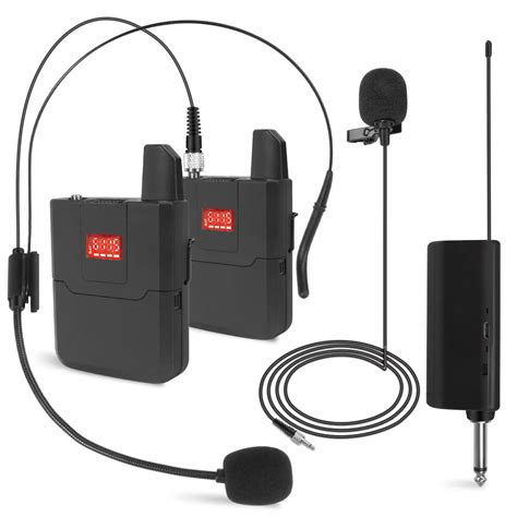 Auriculares Inal Mbricos Duales UHF Lavalier Sistema De Micr Fono De