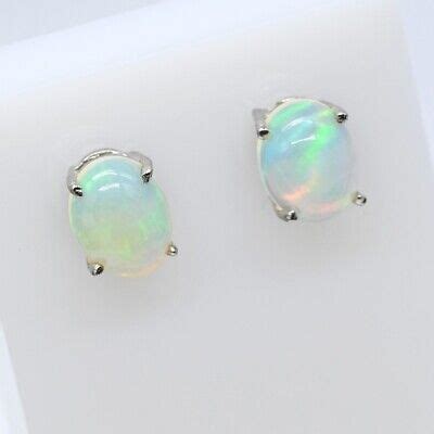 Sterling Silver Natural Ethiopian Opal Studs Earring Jewelry S