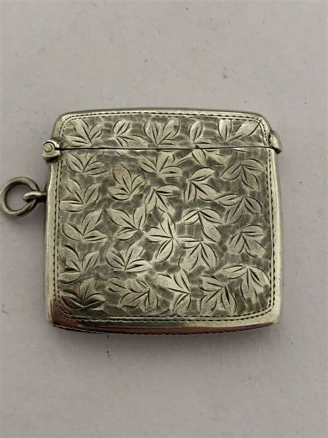 Superb Large Antique English Silver Vesta Case Match Safe Antique Price Guide Details Page