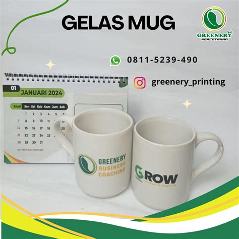 Cetak Gelas Mug Custom Selly Greenery Medium