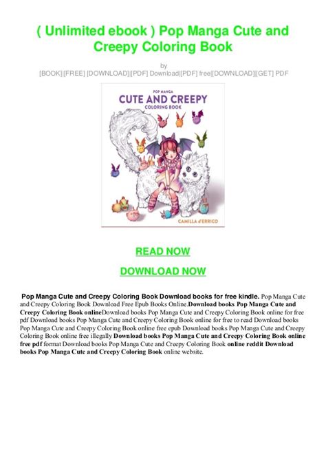 Unlimited Ebook Pop Manga Cute And Creepy Coloring Book