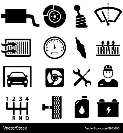 Automotive icons Royalty Free Vector Image - VectorStock