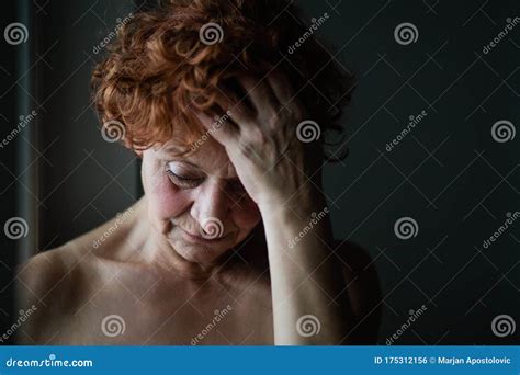 Mature Woman By The Window Thinking About Life Stock Photo Image Of