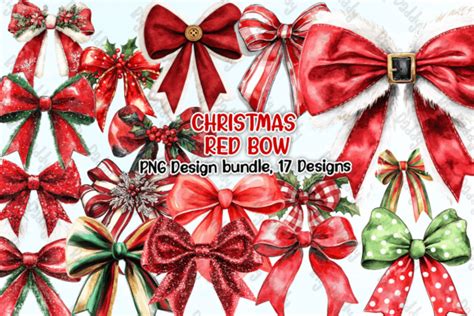 Christmas Red Bow Clipart Png Graphic By Big Daddy Creative Fabrica