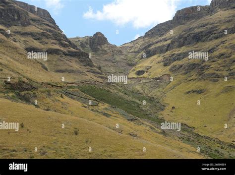 Sani Mountain Pass Road Cutting Into Rugged African Landscape