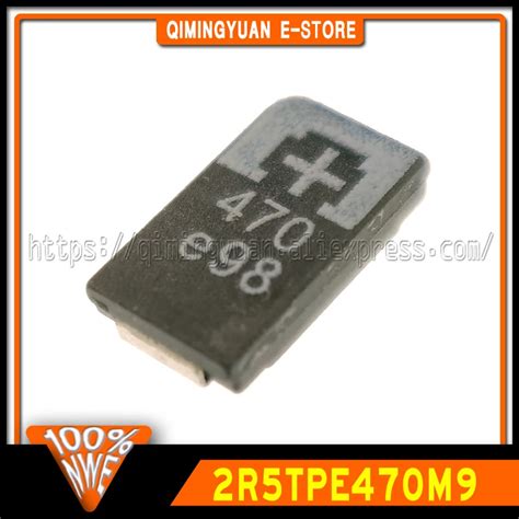 50 Pz 2R5TPE470M9 470 2 5V 470UF SMD Condensatore Al Tantalio Nuovo E