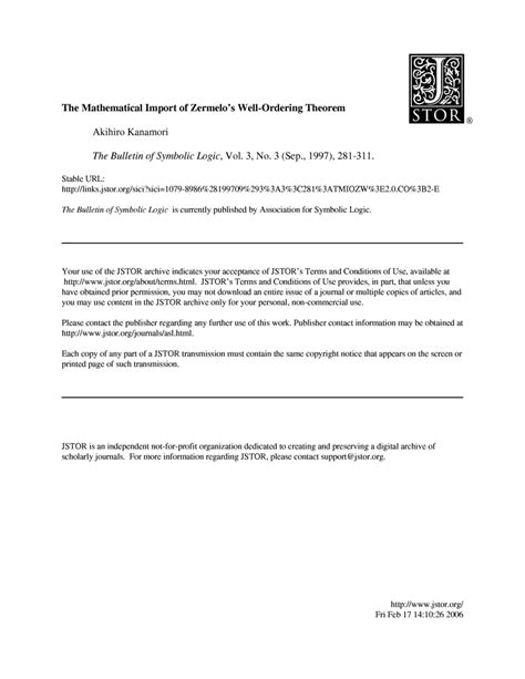 (PDF) The Mathematical Import Of Zermelo's Well-Ordering Theorem