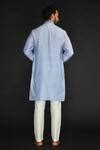 Buy Blue Viscose Silk Embroidered Thread And Mirror Work Kurta Set For