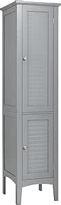 RELAX4LIFE Bathroom Tall Cabinet Double Door Slim Storage Cupboard