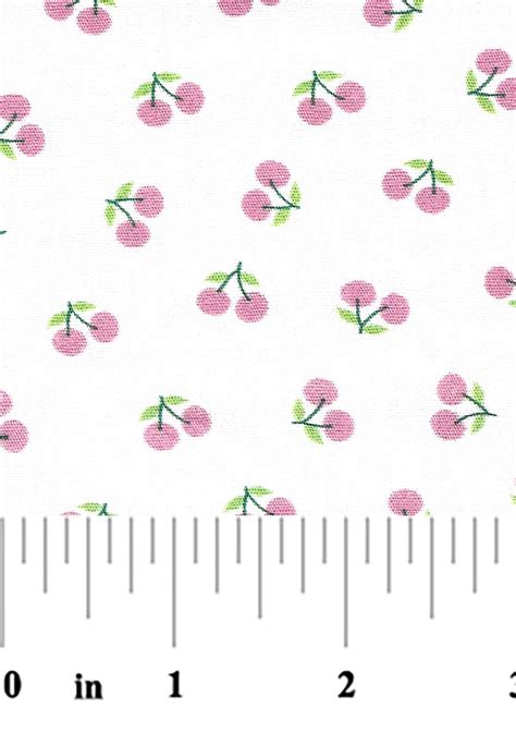 Cherry Print Fabric Pink 100 Cotton Cherry Cotton Fabric