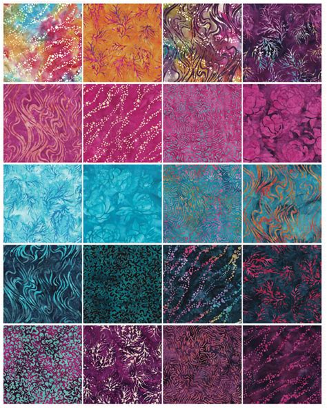 Island Batik IB 10 Fabric Stack ST Exuberance CREEKSIDE QUILTS