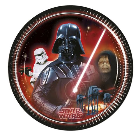 8 Assiettes En Papier Star Wars Galaxy Villains 23cm Party Fr