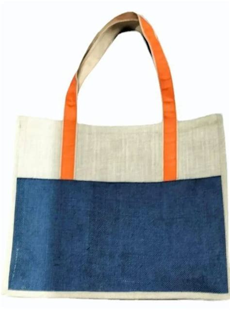 Blue And Off White 2 Kg Jute Shopping Bag Size 10 X 12 Inch At Rs 40