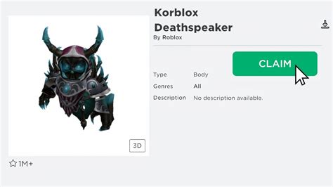 You Can Claim This Korblox Now 😳 Youtube