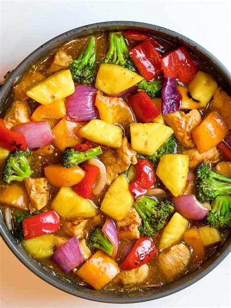 Sweet And Tangy Pineapple Chicken Stir Fry Drive Me Hungry