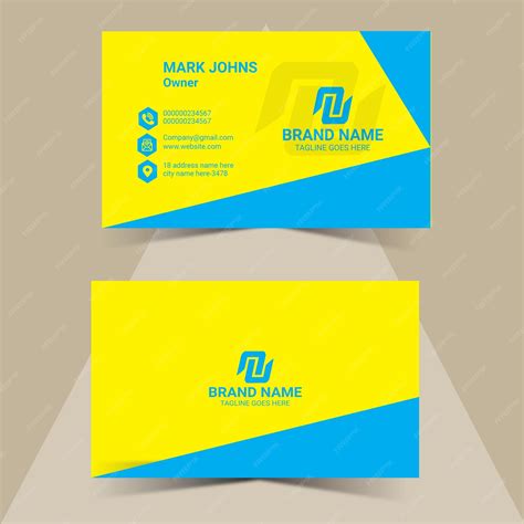 Premium Vector A Sky Blue And Yellow Business Card Design