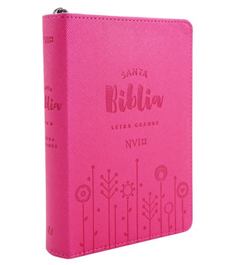 Santa Biblia Nvi Letra Grande Tama O Compacto Con Cierre Fucsia