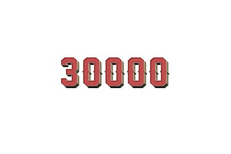 30000 Subscribers Celebration Greeting Number With Retro Design