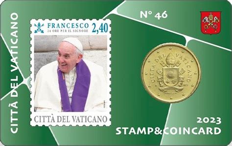 VATICANO 2023 Stamp Coincard 50 Cent N 44 47 Papa Francesco